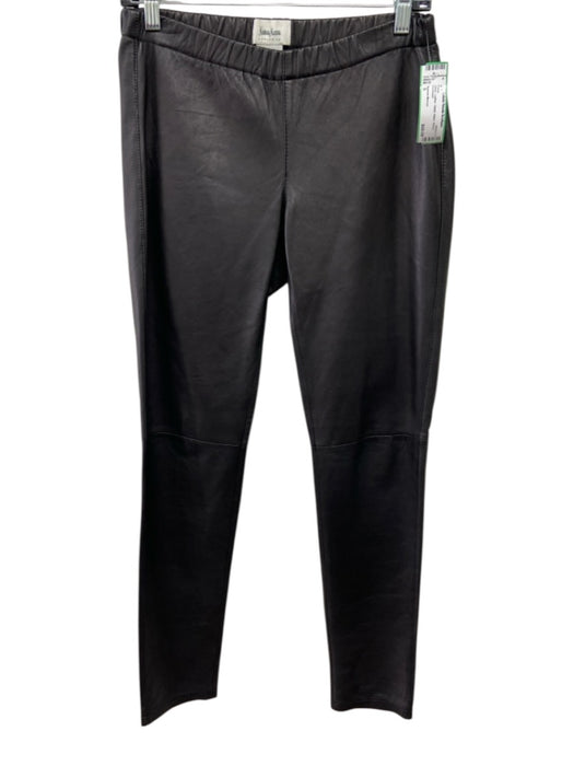 Neiman Marcus Size S Black Leather Elastic Waist Skinny Pants Black / S