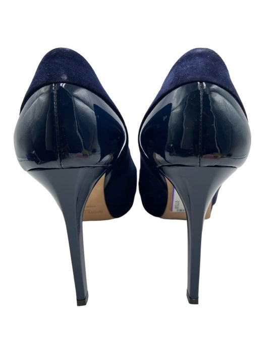 Jimmy Choo Shoe Size 38 Deep Navy Suede & Patent Leather Pointed Toe Pumps Deep Navy / 38