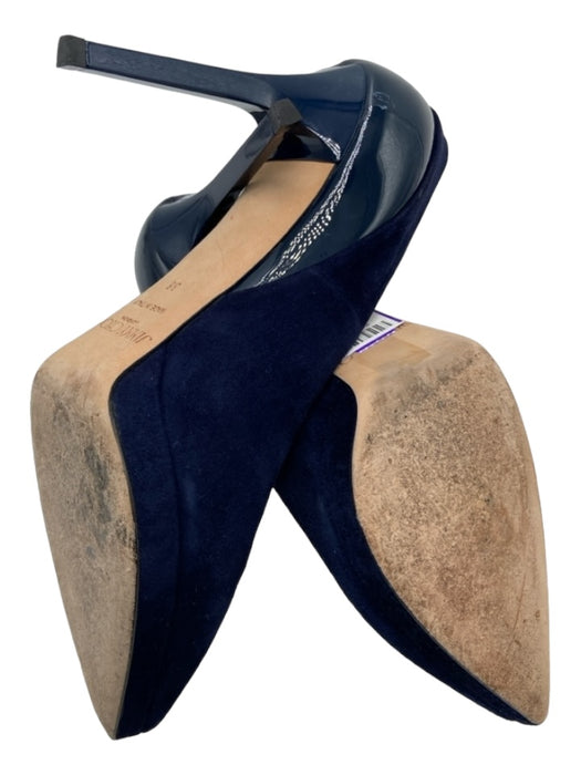 Jimmy Choo Shoe Size 38 Deep Navy Suede & Patent Leather Pointed Toe Pumps Deep Navy / 38