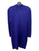 St John Evening Size 2 Blue Knit Long Sleeve Mock Collar Zip Back Dress Blue / 2