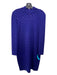 St John Evening Size 2 Blue Knit Long Sleeve Mock Collar Zip Back Dress Blue / 2