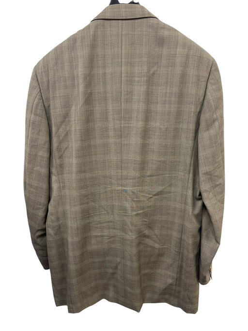 Canali Gray & Tan Wool Plaid 3 button Men's Suit Gray & Tan / 56