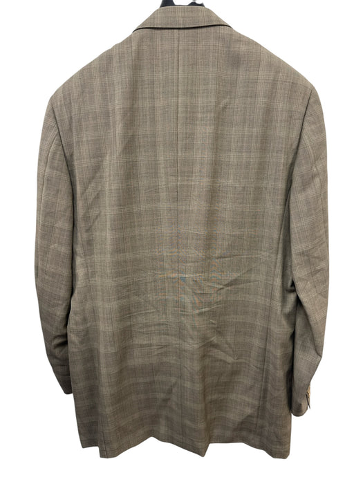 Canali Gray & Tan Wool Plaid 3 button Men's Suit Gray & Tan / 56