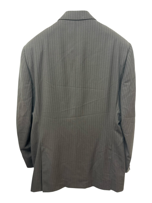 Canali Black Wool Striped 3 button Men's Suit Black / 54