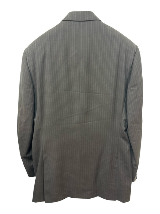 Canali Black Wool Striped 3 button Men's Suit Black / 54
