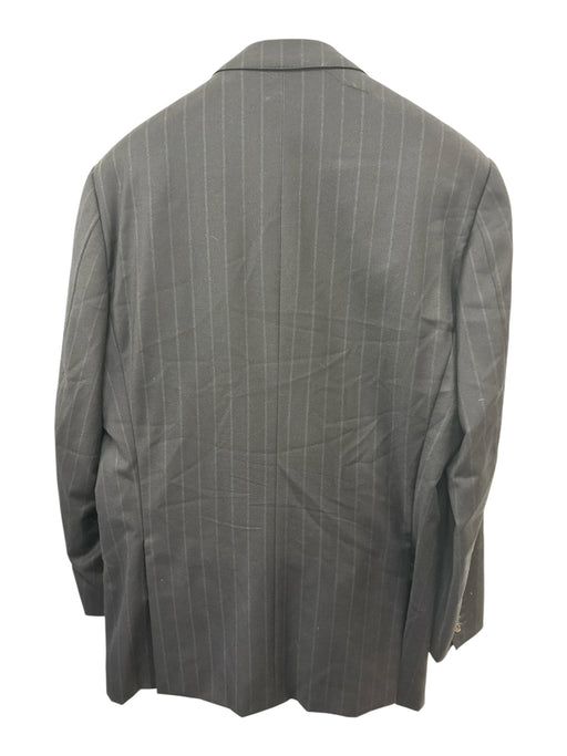 Zegna Navy Wool Blend Striped Men's Suit Navy / 56