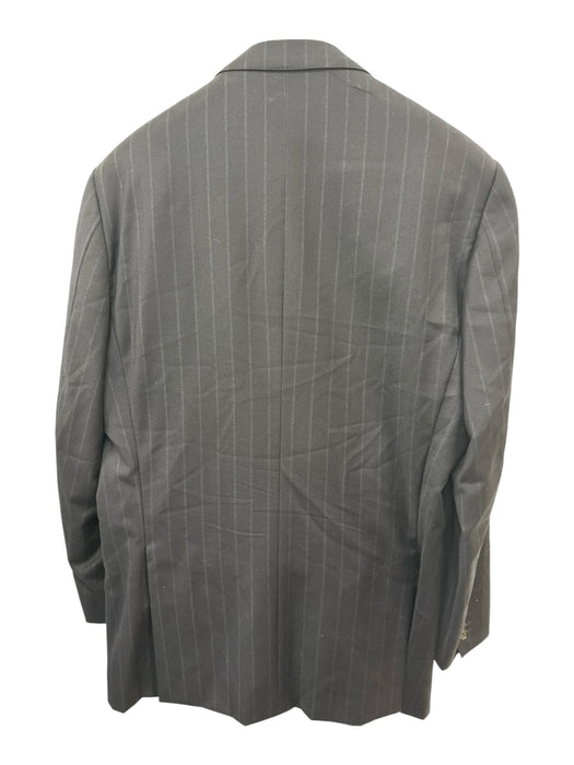Zegna Navy Wool Blend Striped Men's Suit Navy / 56