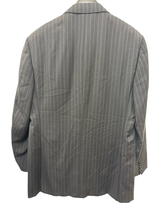 Canali Black & Gray Wool Striped 2 Button Men's Suit Black & Gray / 56