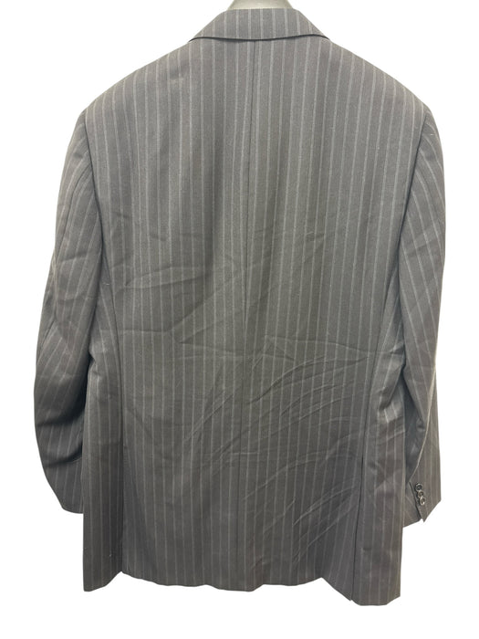 Canali Black & Gray Wool Striped 2 Button Men's Suit Black & Gray / 56