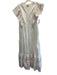 CROSBY by Mollie Burch Size S White, Pink & Green Cotton Ruffle Cap Sleeve Dress White, Pink & Green / S