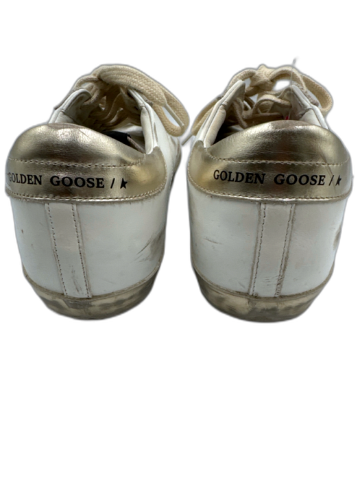 Golden Goose Shoe Size 39 White & Silver Leather Upper Distressed Sneakers White & Silver / 39