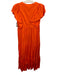 Crosby Size S Orange Cotton Ruffle Cap Sleeve V Neck Tiered Maxi Dress Orange / S
