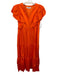 Crosby Size S Orange Cotton Ruffle Cap Sleeve V Neck Tiered Maxi Dress Orange / S