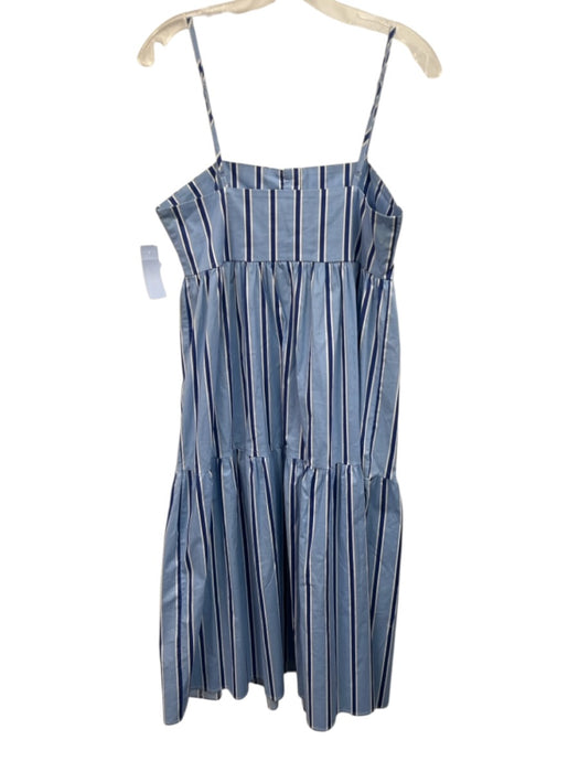 The Shirt Rochelle Behrens Size M Blue & White Cotton Spaghetti Strap Midi Dress Blue & White / M