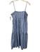 The Shirt Rochelle Behrens Size M Blue & White Cotton Spaghetti Strap Midi Dress Blue & White / M