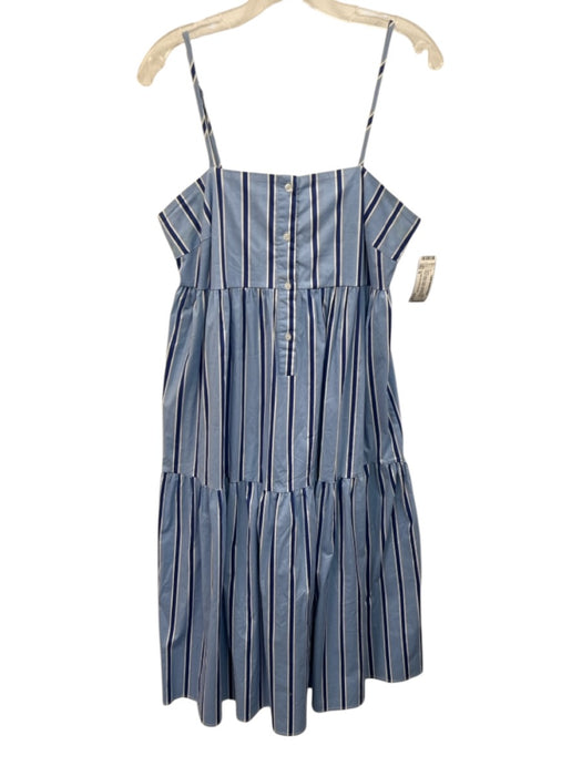 The Shirt Rochelle Behrens Size M Blue & White Cotton Spaghetti Strap Midi Dress Blue & White / M