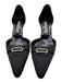 Manolo Blahnik Shoe Size 41.5 Black Leather Satin Crystal Embellished Pumps Black / 41.5