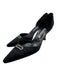 Manolo Blahnik Shoe Size 41.5 Black Leather Satin Crystal Embellished Pumps Black / 41.5