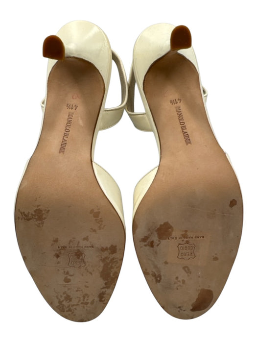 Manolo Blahnik Shoe Size 41.5 Off White Patent Leather Open Front Sandals Off White / 41.5