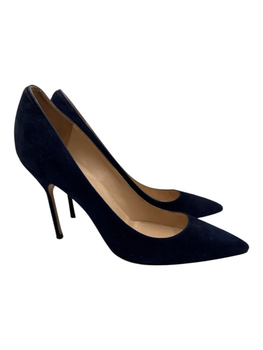Manolo Blahnik Shoe Size 41.5 Navy Suede Pointed Toe Pumps Navy / 41.5