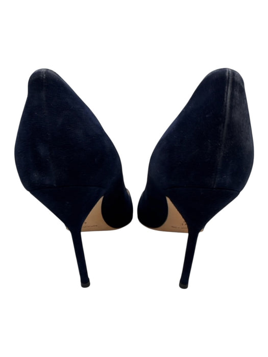 Manolo Blahnik Shoe Size 41.5 Navy Suede Pointed Toe Pumps Navy / 41.5