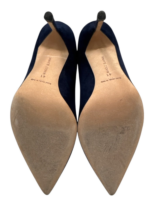 Manolo Blahnik Shoe Size 41.5 Navy Suede Pointed Toe Pumps Navy / 41.5