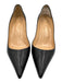 Christian Louboutin Shoe Size 41 Black Leather Pointed Toe Mid Heel Pumps Black / 41