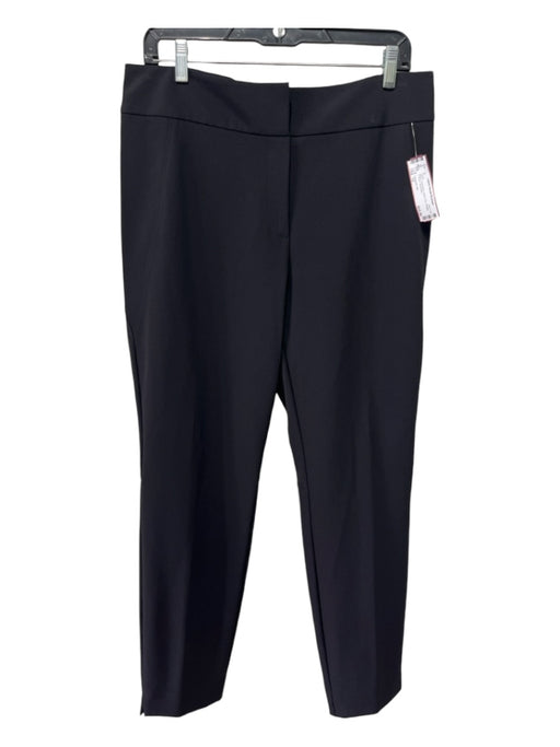 Lafayette 148 Size 12 Black Polyamide Hook & Zip Straight Trouser Pants Black / 12