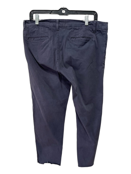 Frank & Eileen Size 10 Navy Slate Cotton Hook & Zip Tapered Slim Raw Hem Pants Navy Slate / 10