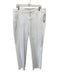 Frank & Eileen Size 12 White Cotton Blend Loops hook & zip Raw Hem Pants White / 12