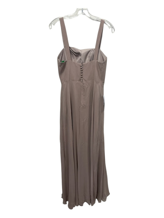 Azazie Size 6 Beige Polyester Sleeveless Back Zip Front Slit floor length Gown Beige / 6