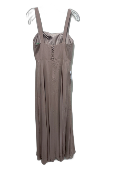 Azazie Size 6 Beige Polyester Sleeveless Back Zip Front Slit floor length Gown Beige / 6