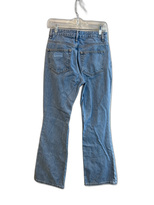 Ganni Size Est 26 Light Wash Cotton High Rise Zip Fly 5 Pocket Flare Jeans Light Wash / Est 26