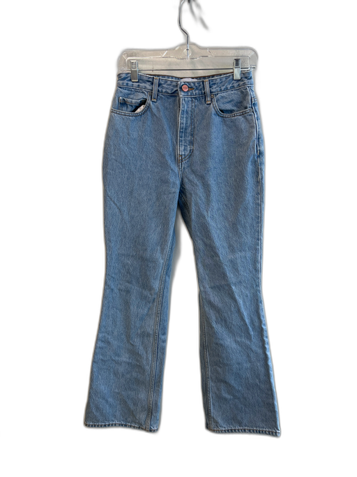 Ganni Size Est 26 Light Wash Cotton High Rise Zip Fly 5 Pocket Flare Jeans Light Wash / Est 26