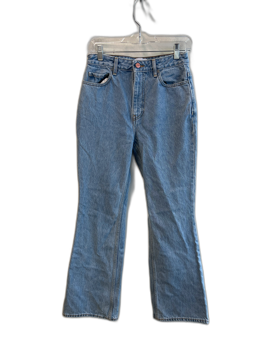 Ganni Size Est 26 Light Wash Cotton High Rise Zip Fly 5 Pocket Flare Jeans Light Wash / Est 26