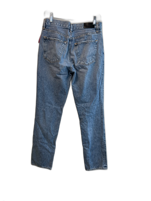 GOLDSIGN Medium light wash Cotton High Rise 5 Pocket Straight Leg Jeans Medium light wash