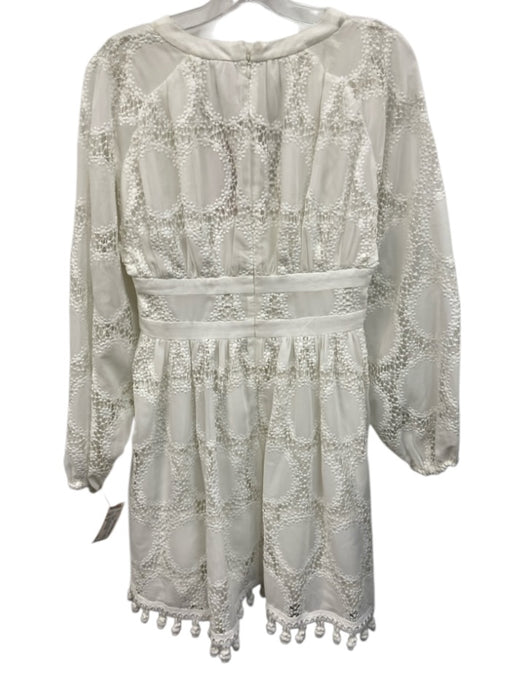 Alexis Size M White Polyester Back Zip Lace Tie Detail Dress White / M