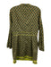 Adelyn Rae Size L Green & Blue Cotton Split V Neck Tassle Ties Dress Green & Blue / L