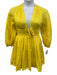 Zimmermann Size 2 Yellow Linen Tie Detail Pockets Plunge Bow Dress Yellow / 2