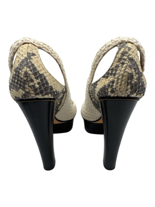 Roberto Cavalli Shoe Size 37 White Leather Slingbacks Platform Sandals White / 37