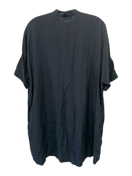& Other Stories Size 2 Black Modal & Viscose Short Sleeve Button Up Boxy Dress Black / 2
