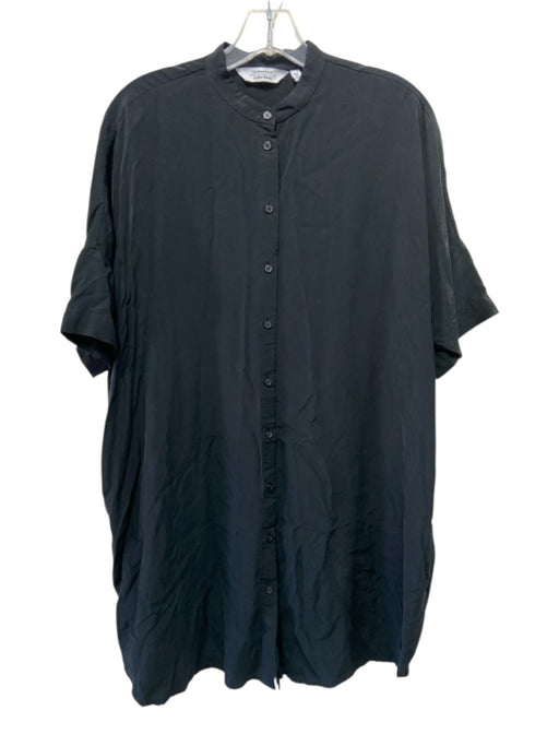 & Other Stories Size 2 Black Modal & Viscose Short Sleeve Button Up Bo — Labels Resale Boutique