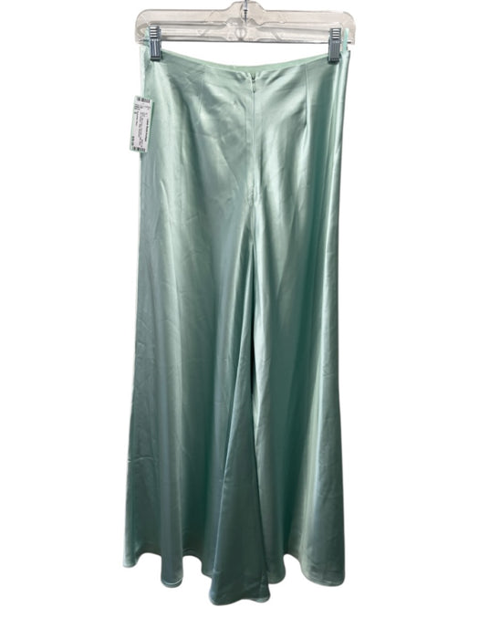 Pomander Place Size S Mint Green Polyester Satin Back Zip Paneled Maxi Skirt Mint Green / S