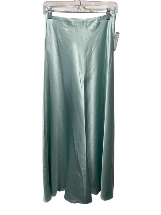 Pomander Place Size S Mint Green Polyester Satin Back Zip Paneled Maxi Skirt Mint Green / S