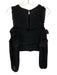 Cinq a Sept Size M Black Silk Shirred Cold Shoulder Ruffle Lantern Sleeve Top Black / M