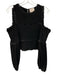 Cinq a Sept Size M Black Silk Shirred Cold Shoulder Ruffle Lantern Sleeve Top Black / M