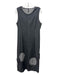 Avivit Yizhar Size L Gray Cotton Round Neck Polka Dot Sleeveless Patchwork Dress Gray / L