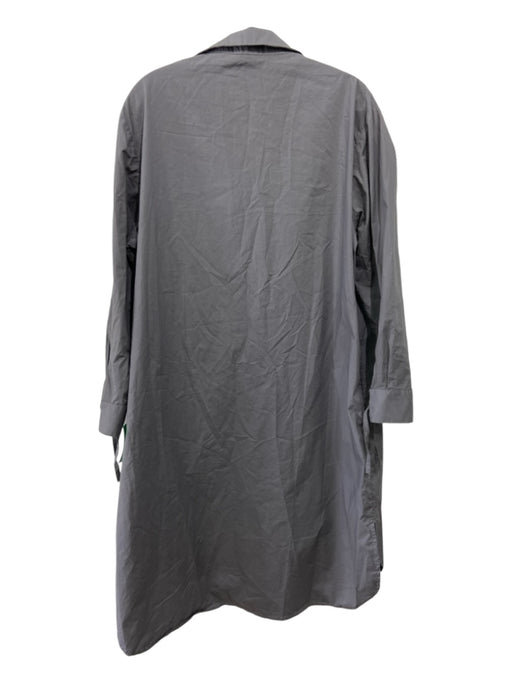 Amma Size 3/L Gray Cotton Button Down Patch Pocket Collar Long Sleeve Dress Gray / 3/L