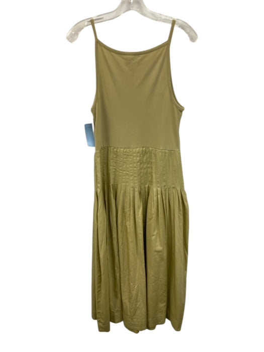 J. Crew Size M Khaki Cotton Sleeveless Pleated Dress Khaki / M