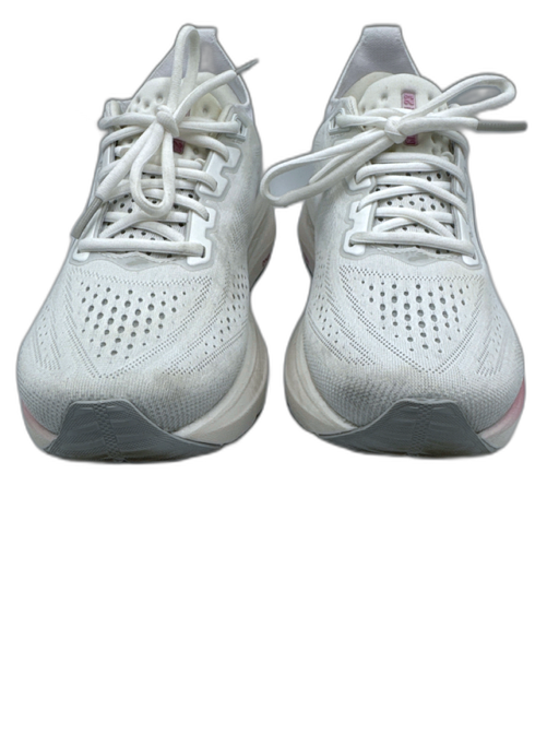 Brooks Shoe Size 9 White, Gray & Pink Synthetic Knit Iridescent Lace Up Sneakers White, Gray & Pink / 9